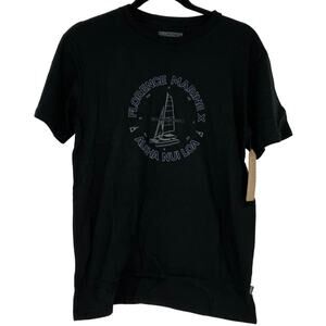 Florence Marine Size Small Catamaran Organic T-Shirt Black Tee E11